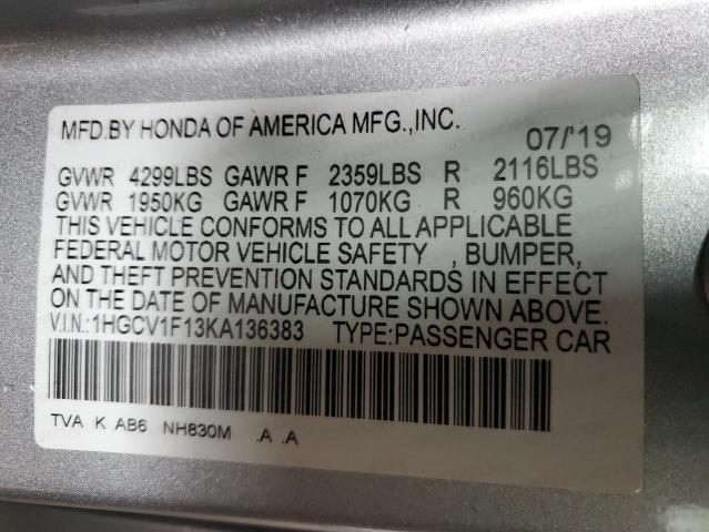2019 HONDA ACCORD LX - 1HGCV1F13KA136383