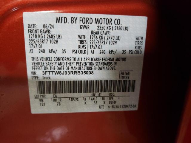 2024 FORD MAVERICK X - 3FTTW8J93RRB35008