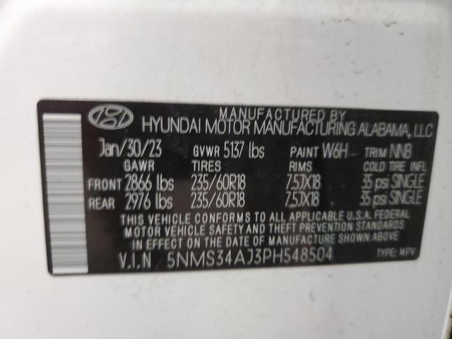 VIN 5NMS34AJ3PH548504 2023 HYUNDAI SANTA FE no.14