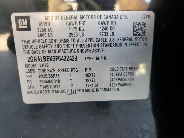 2015 CHEVROLET EQUINOX LT - 2GNALBEK5F6432429