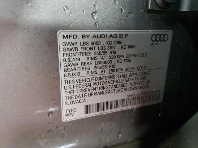 2017 AUDI Q7 PREMIUM - WA1LAAF78HD052480