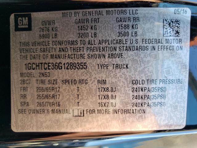 2016 CHEVROLET COLORADO L - 1GCHTCE36G1289355