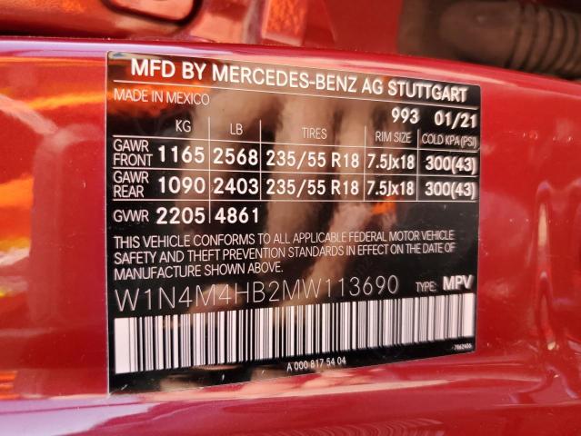 VIN W1N4M4HB2MW113690 2021 MERCEDES-BENZ GLB-CLASS no.13