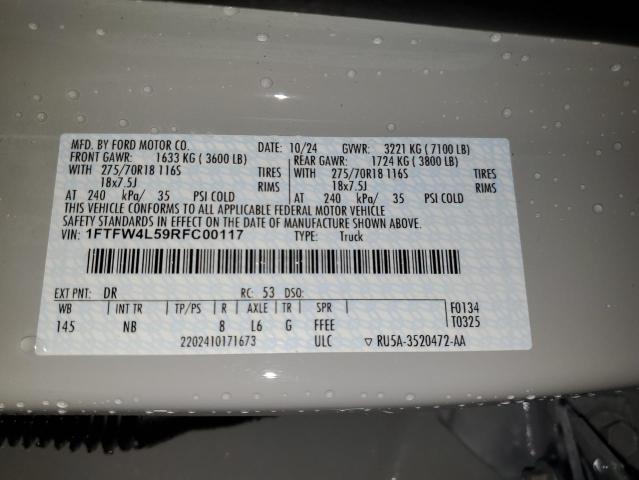 2024 FORD F150 TREMO 1FTFW4L59RFC00117