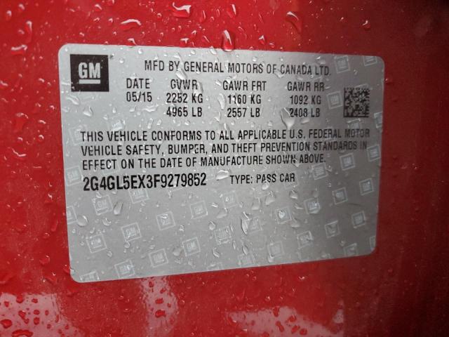 2015 BUICK REGAL 2G4GL5EX3F9279852