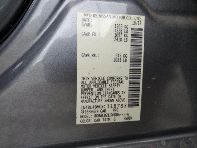 2019 NISSAN ALTIMA S - 1N4BL4BV0KC118783