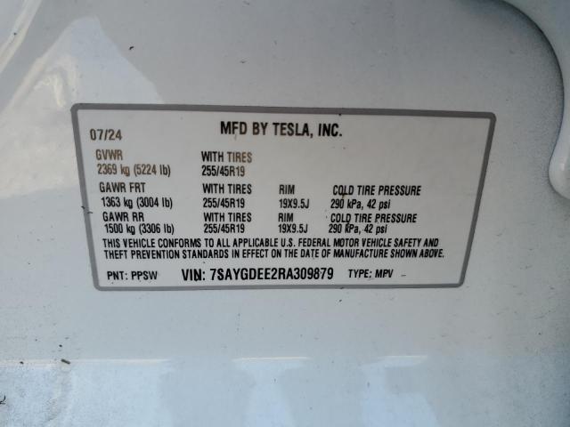 2024 TESLA MODEL Y - 7SAYGDEE2RA309879