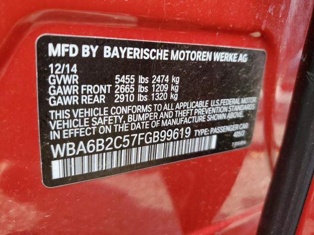 2015 BMW 650 I GRAN - WBA6B2C57FGB99619