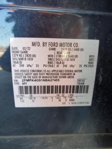 2022 FORD EDGE SE - 2FMPK4G91NBA27455