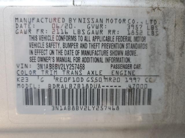 VIN 3N1AB8BV2LY257468 2020 NISSAN SENTRA no.12