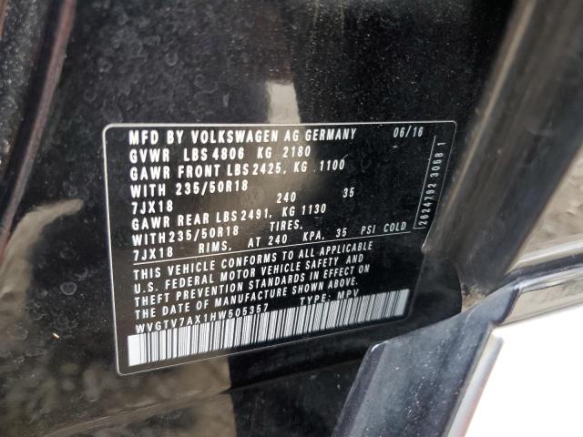 2017 VOLKSWAGEN TIGUAN SPO - WVGTV7AX1HW505357