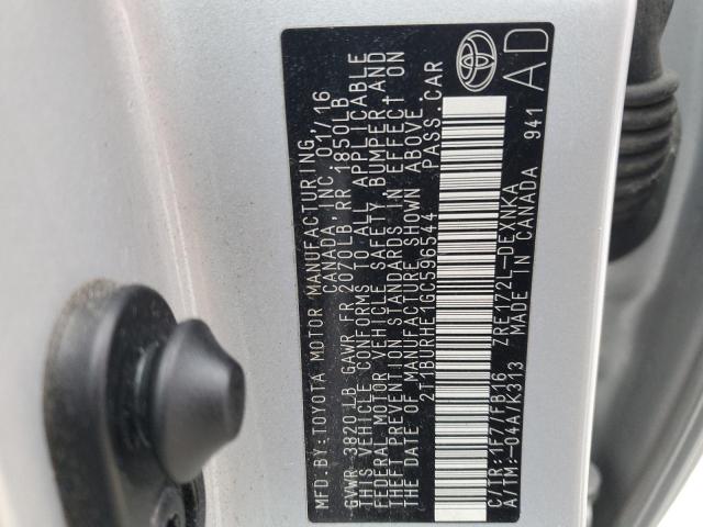 2016 TOYOTA COROLLA L - 2T1BURHE1GC596544