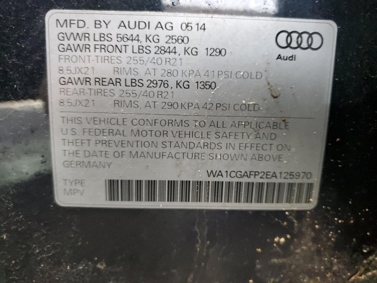 Lot #3050576132 2014 AUDI SQ5 PREMIU