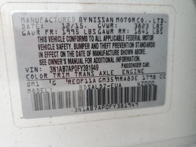 VIN 3N1AB7AP0FY381949 2015 NISSAN SENTRA no.12