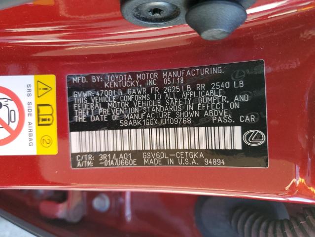 2018 LEXUS ES 350 - 58ABK1GGXJU109768