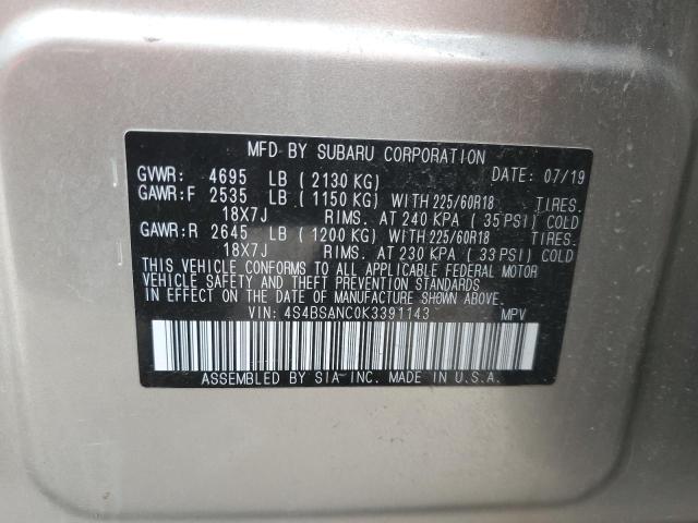 2019 SUBARU OUTBACK 2. - 4S4BSANC0K3391143
