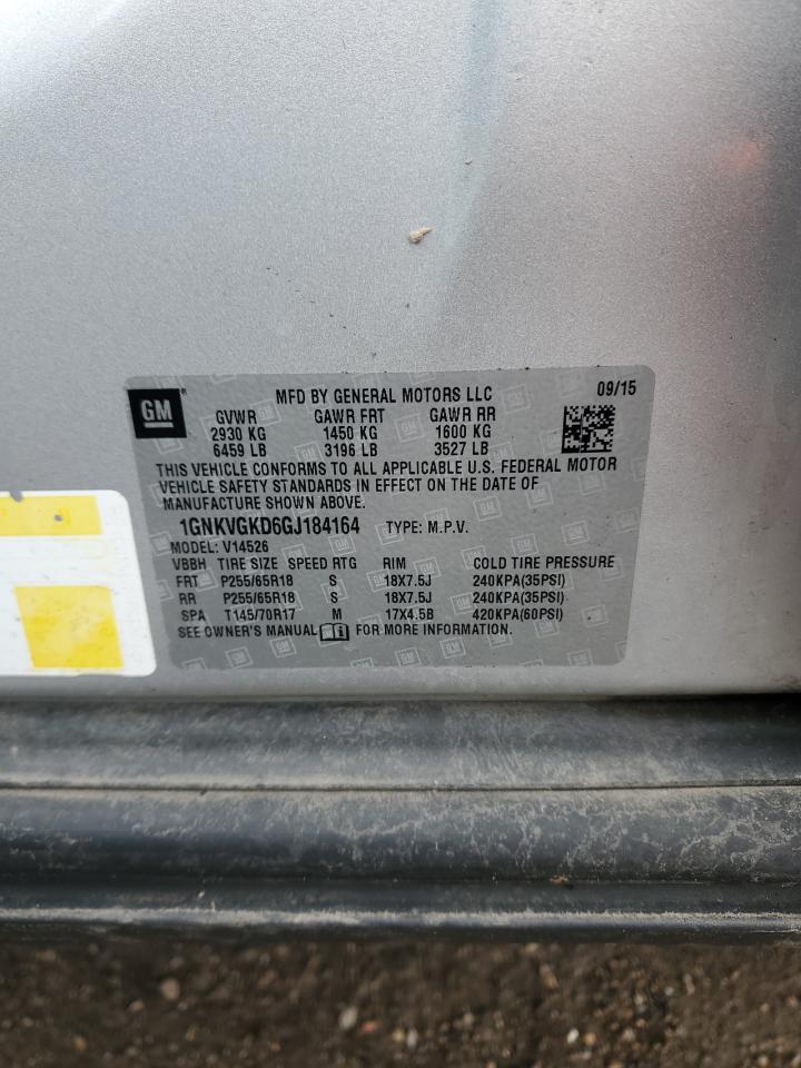 Lot #3310412015 2016 CHEVROLET TRAVERSE L