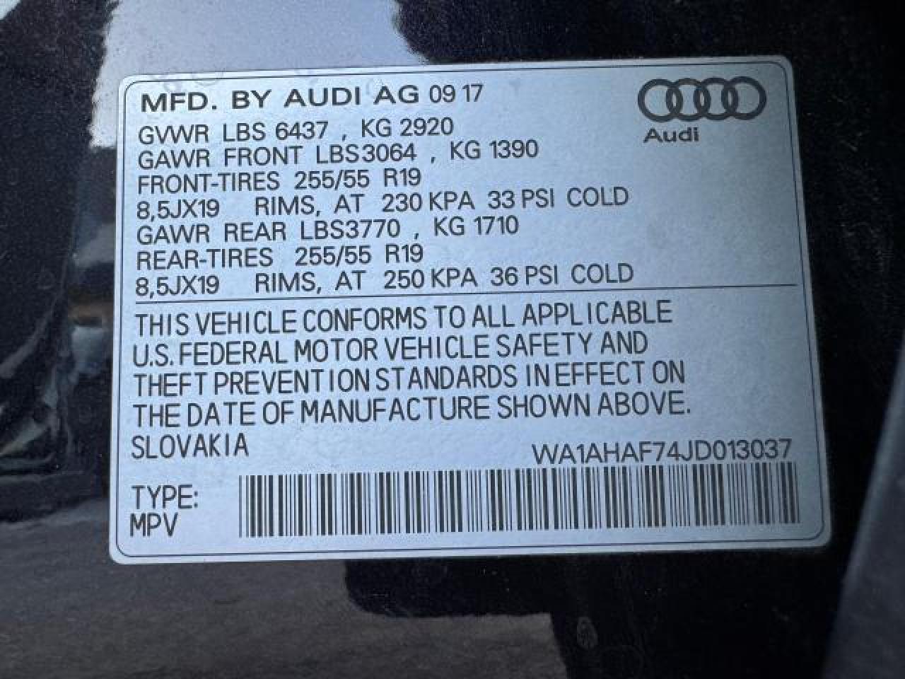 Lot #3034287100 2018 AUDI Q7 PREMIUM