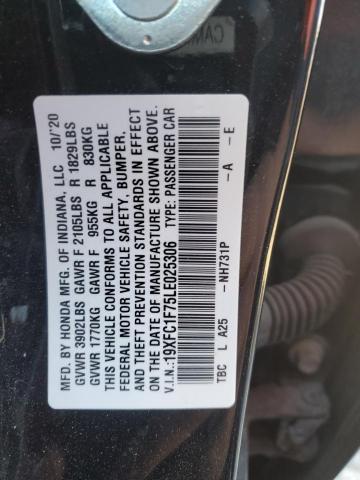 2020 HONDA CIVIC EXL - 19XFC1F75LE025306