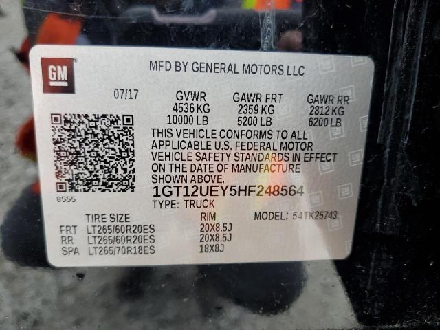 2017 GMC SIERRA K25 - 1GT12UEY5HF248564