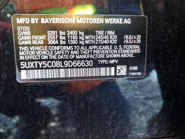 VIN 5UXTY5C08L9D66630 2020 BMW X3 no.13