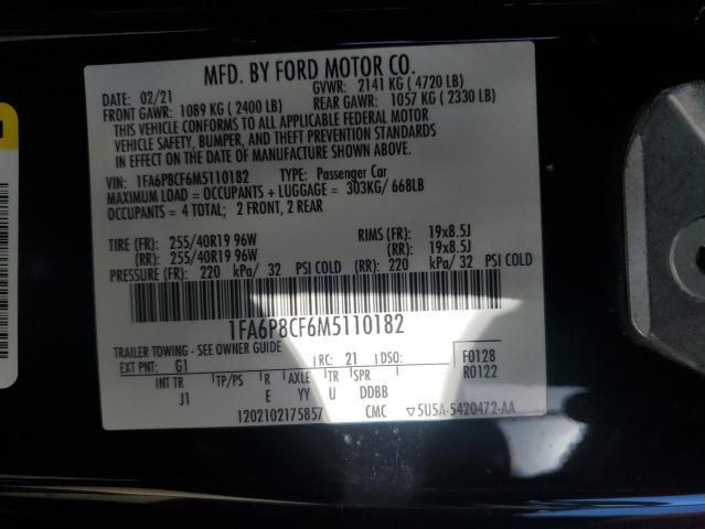 2021 FORD MUSTANG GT - 1FA6P8CF6M5110182