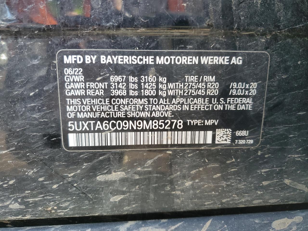 Lot #3024912422 2022 BMW X5 XDRIVE4