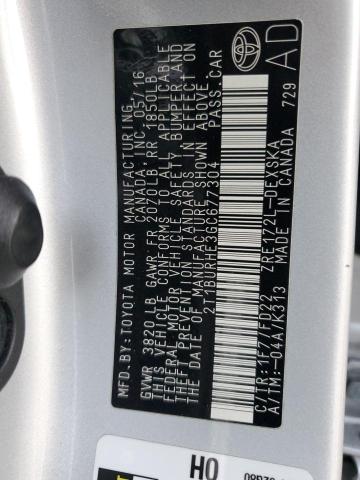2016 TOYOTA COROLLA L - 2T1BURHE3GC677304