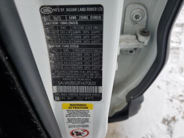 2015 LAND ROVER RANGE ROVE - SALVN2BG2FH070633