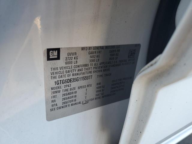 2016 GMC CANYON SLT 1GTG6DE35G1155977