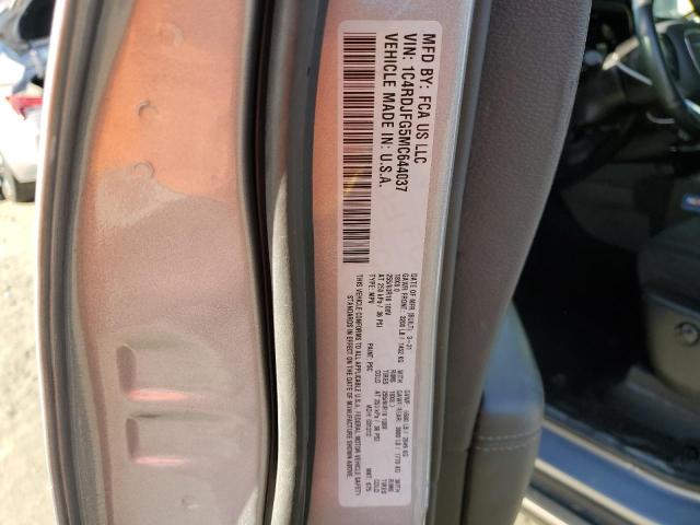 2021 DODGE DURANGO PU 1C4RDJFG5MC644037