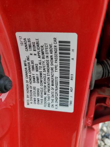 2018 HONDA CIVIC EX - 2HGFC2F79JH522772