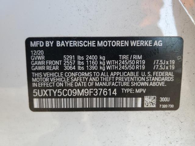 VIN 5UXTY5C09M9F37614 2021 BMW X3 no.13