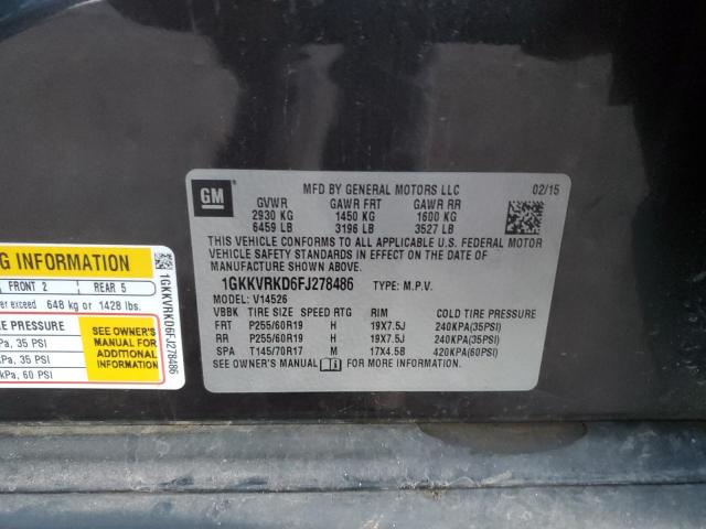 2015 GMC ACADIA SLT - 1GKKVRKD6FJ278486
