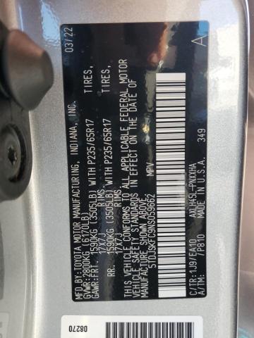 2022 TOYOTA SIENNA XLE - 5TDJSKFC9NS059662