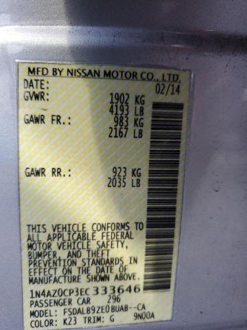 VIN 1N4AZ0CP3EC333646 2014 NISSAN LEAF no.12