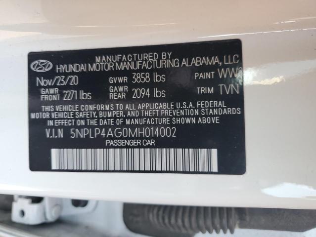 2021 HYUNDAI ELANTRA LI 5NPLP4AG0MH014002