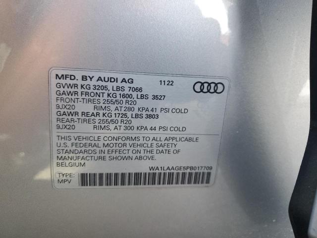 2023 AUDI QUATTRO WA1LAAGE5PB017709