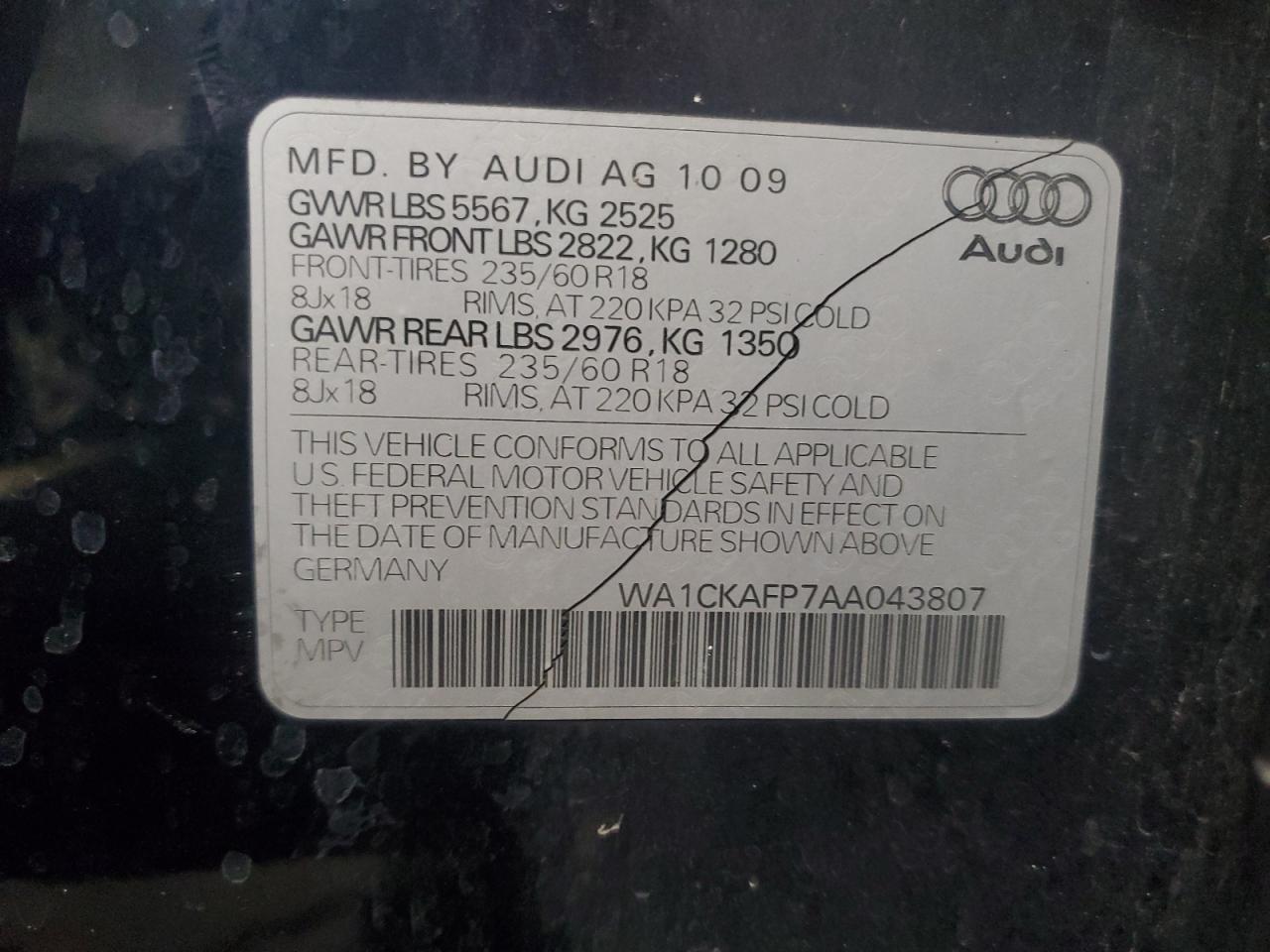 Lot #3029739667 2010 AUDI Q5 PREMIUM