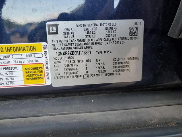 2015 CHEVROLET TRAVERSE L - 1GNKRFKD0FJ116391