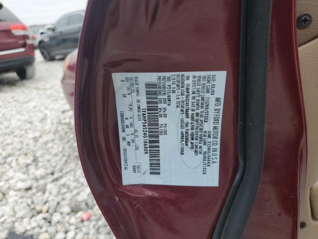 Lot #3036917633 2004 FORD TAURUS SEL