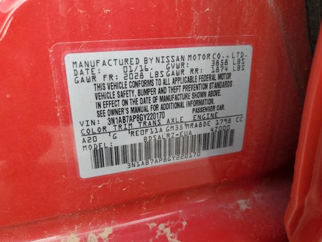 2016 NISSAN SENTRA S - 3N1AB7AP8GY220170
