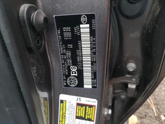 2021 TOYOTA CAMRY SE - 4T1S11BK0MU040583