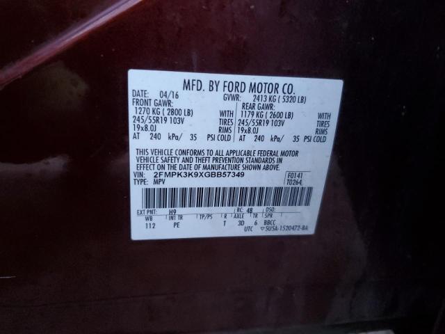 2016 FORD EDGE TITAN - 2FMPK3K9XGBB57349