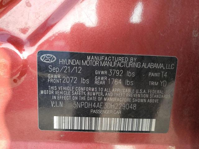 VIN 5NPDH4AE3DH229048 2013 HYUNDAI ELANTRA no.12