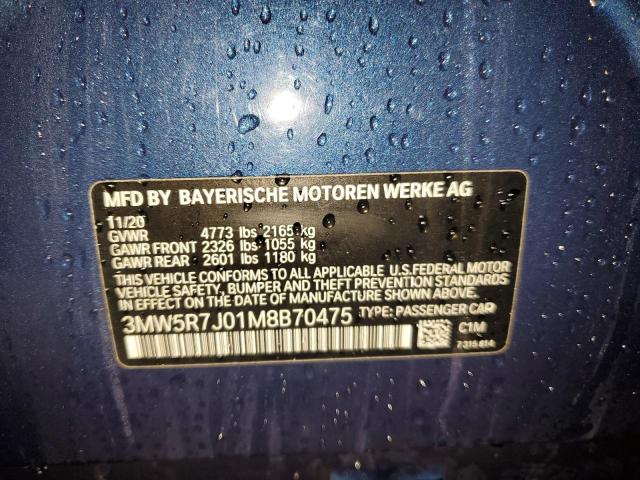2021 BMW 330XI - 3MW5R7J01M8B70475