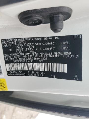 2015 TOYOTA SIENNA XLE - 5TDYK3DC4FS527323