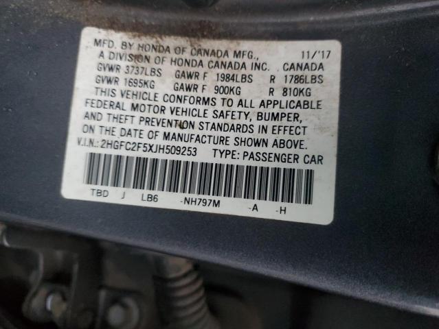 2018 HONDA CIVIC LX - 2HGFC2F5XJH509253