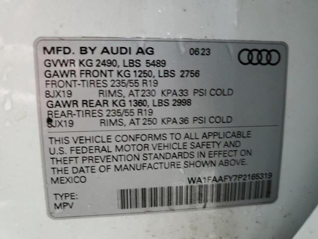 2023 AUDI Q5 PRESTIG WA1FAAFY7P2165319