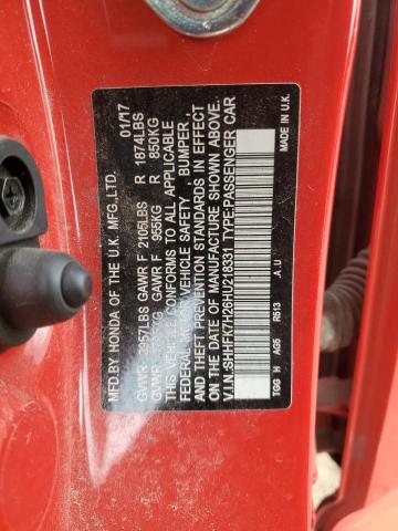2017 HONDA CIVIC LX - SHHFK7H26HU218331